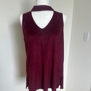Sleeveless Burgundy Top